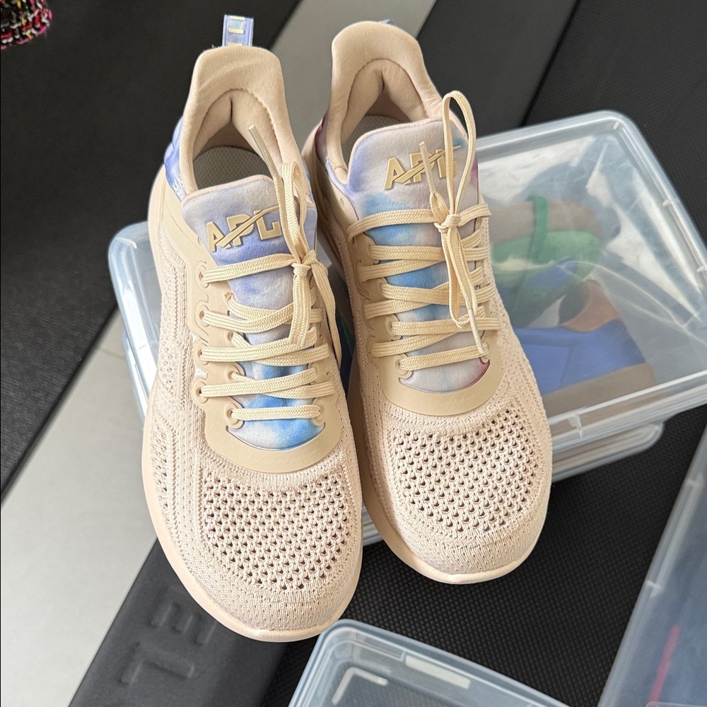 APL Beige and Blue Athletic Shoes